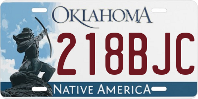 OK license plate 218BJC