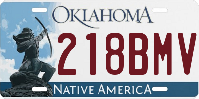OK license plate 218BMV