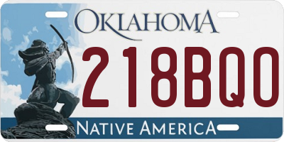 OK license plate 218BQO