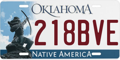 OK license plate 218BVE