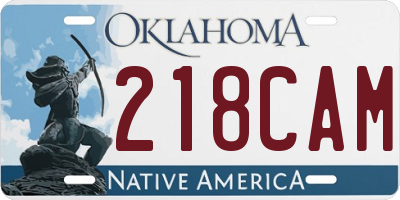 OK license plate 218CAM