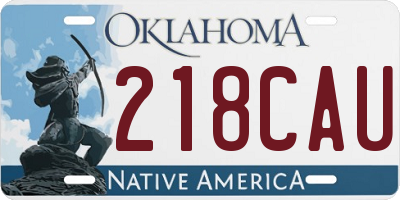OK license plate 218CAU