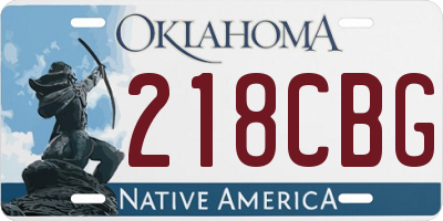 OK license plate 218CBG