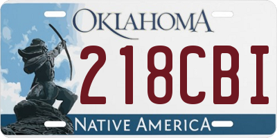 OK license plate 218CBI