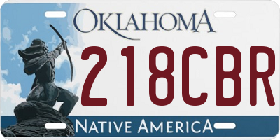 OK license plate 218CBR