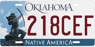 OK license plate 218CEF
