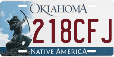 OK license plate 218CFJ