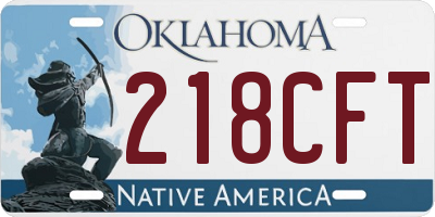 OK license plate 218CFT