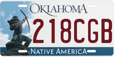 OK license plate 218CGB