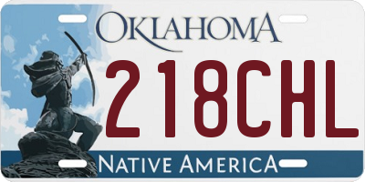 OK license plate 218CHL