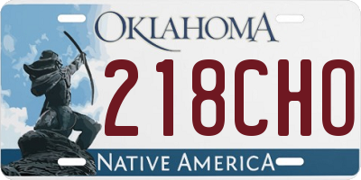 OK license plate 218CHO