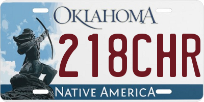 OK license plate 218CHR