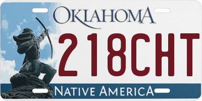 OK license plate 218CHT