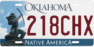 OK license plate 218CHX