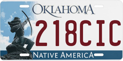 OK license plate 218CIC