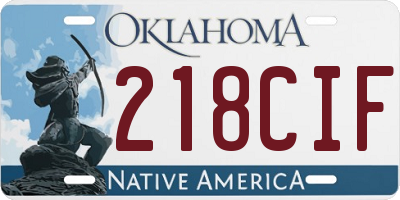 OK license plate 218CIF