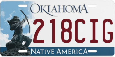 OK license plate 218CIG