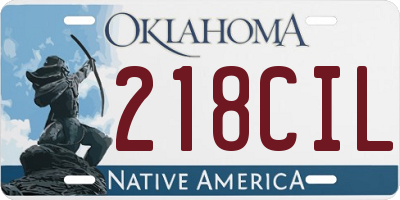 OK license plate 218CIL