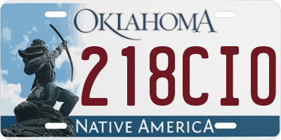 OK license plate 218CIO