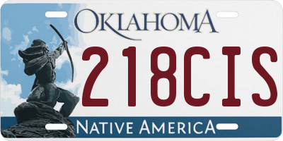 OK license plate 218CIS