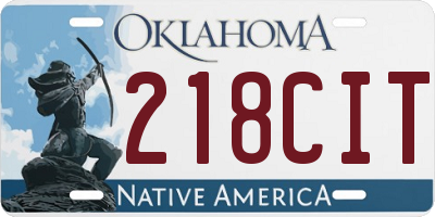 OK license plate 218CIT