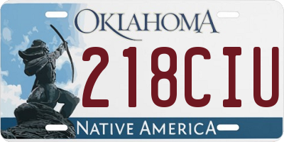 OK license plate 218CIU