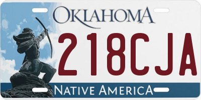 OK license plate 218CJA