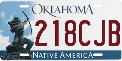 OK license plate 218CJB