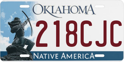 OK license plate 218CJC
