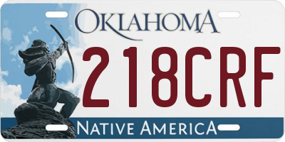 OK license plate 218CRF