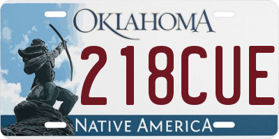 OK license plate 218CUE