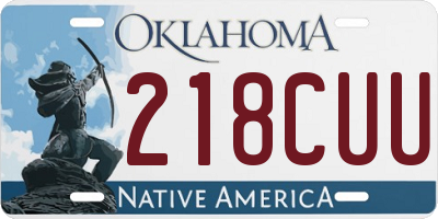 OK license plate 218CUU