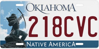 OK license plate 218CVC