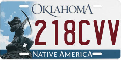 OK license plate 218CVV