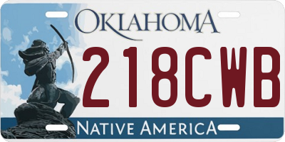 OK license plate 218CWB