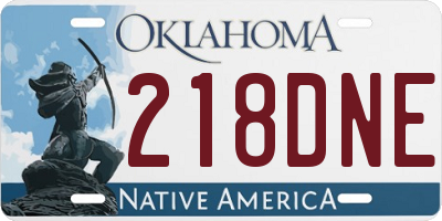 OK license plate 218DNE