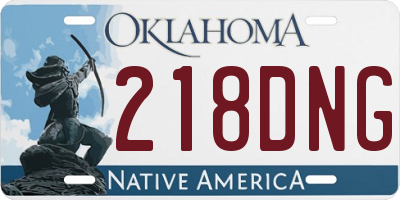 OK license plate 218DNG