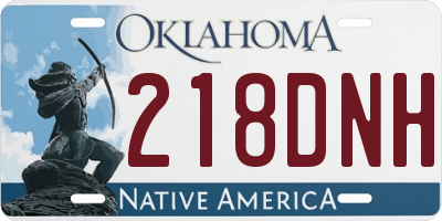 OK license plate 218DNH