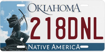 OK license plate 218DNL