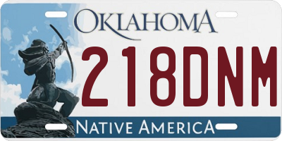 OK license plate 218DNM