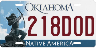 OK license plate 218DOD