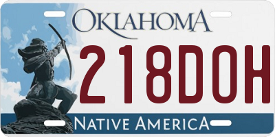 OK license plate 218DOH