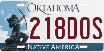 OK license plate 218DOS