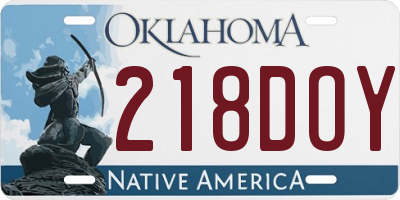 OK license plate 218DOY