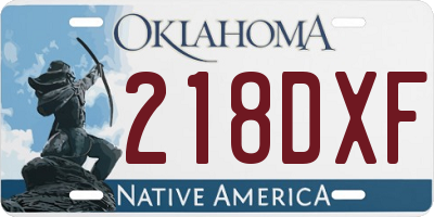 OK license plate 218DXF
