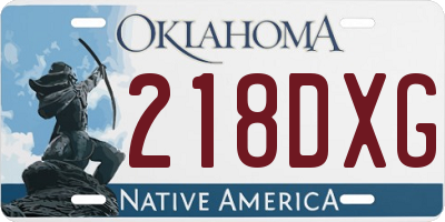 OK license plate 218DXG
