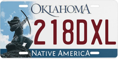 OK license plate 218DXL
