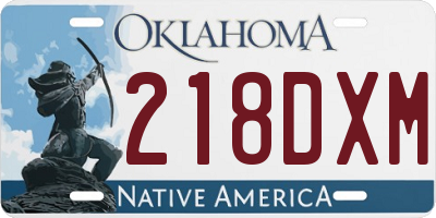 OK license plate 218DXM