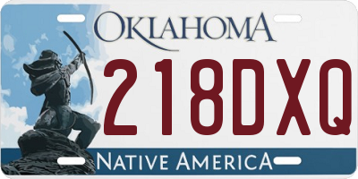 OK license plate 218DXQ