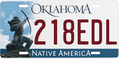 OK license plate 218EDL